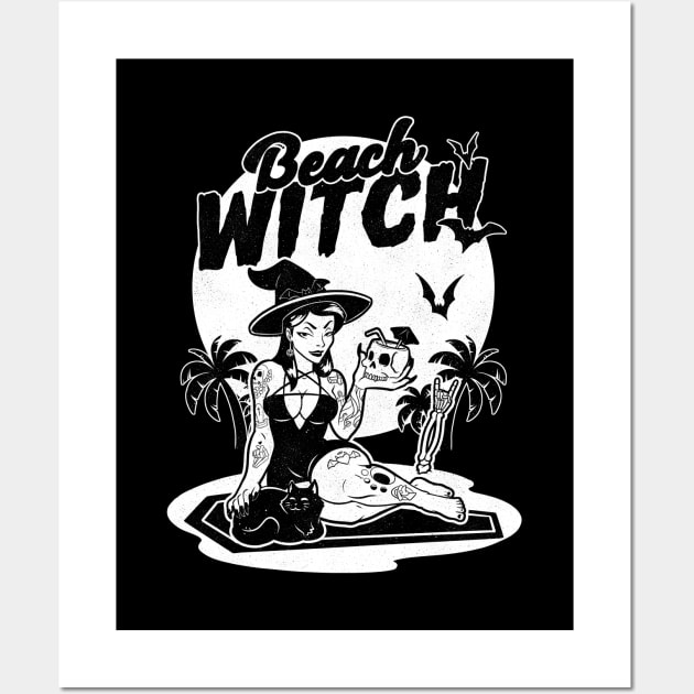 Beach Witch Goth Summer Wall Art by Studio Mootant